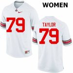 NCAA Ohio State Buckeyes Women's #79 Brady Taylor White Nike Football College Jersey ALE7645AG